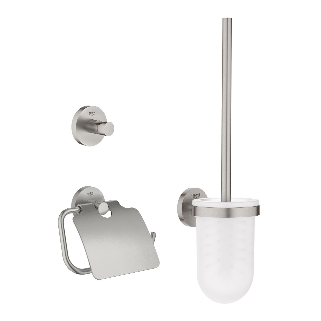 Súprava toaletného príslušenstva Grohe Essentials 3 v 1, Supersteel 40407DC1
