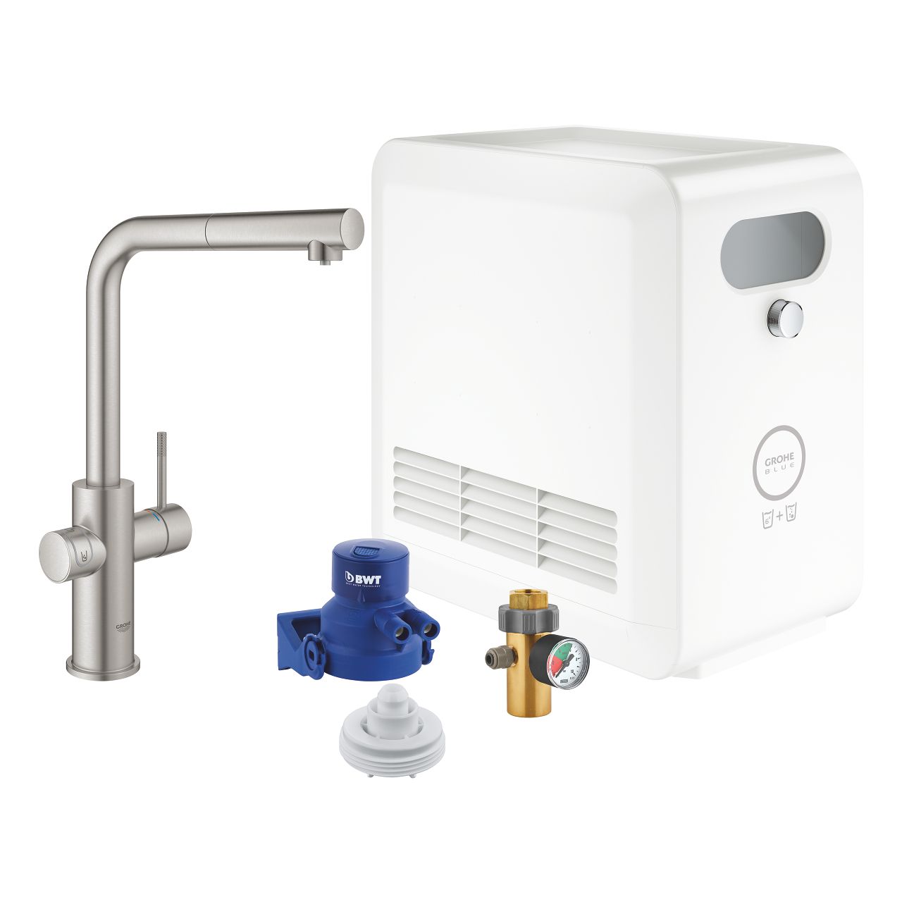 Súprava Grohe Blue Professional s L-odtokom, Supersteel 31326DC2