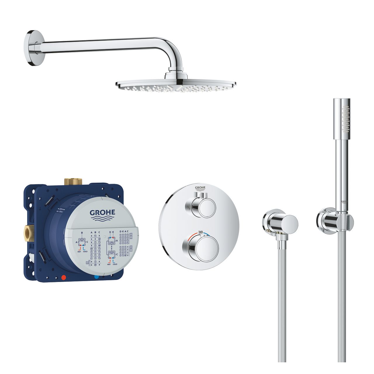 Grohe Grohtherm Sprchový systém Rainshower Cosmopolitan 210, chróm 34732000