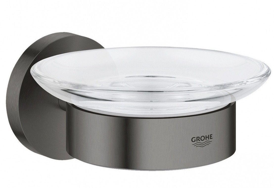 Dávkovač mydla Grohe Essentials s držiakom, tvrdý grafit, kartáčovaný