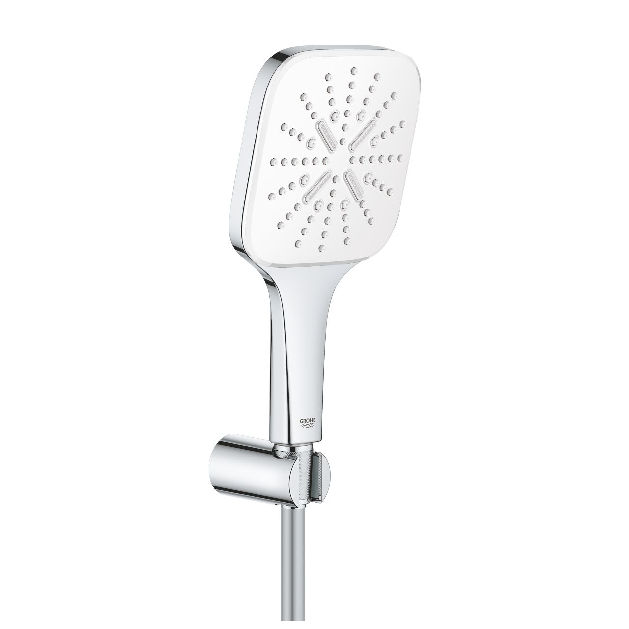 Grohe Rainshower SmartActive 130 Cube Súprava ručnej sprchy s hadicou a držiakom, mesačná biela 26589LS0