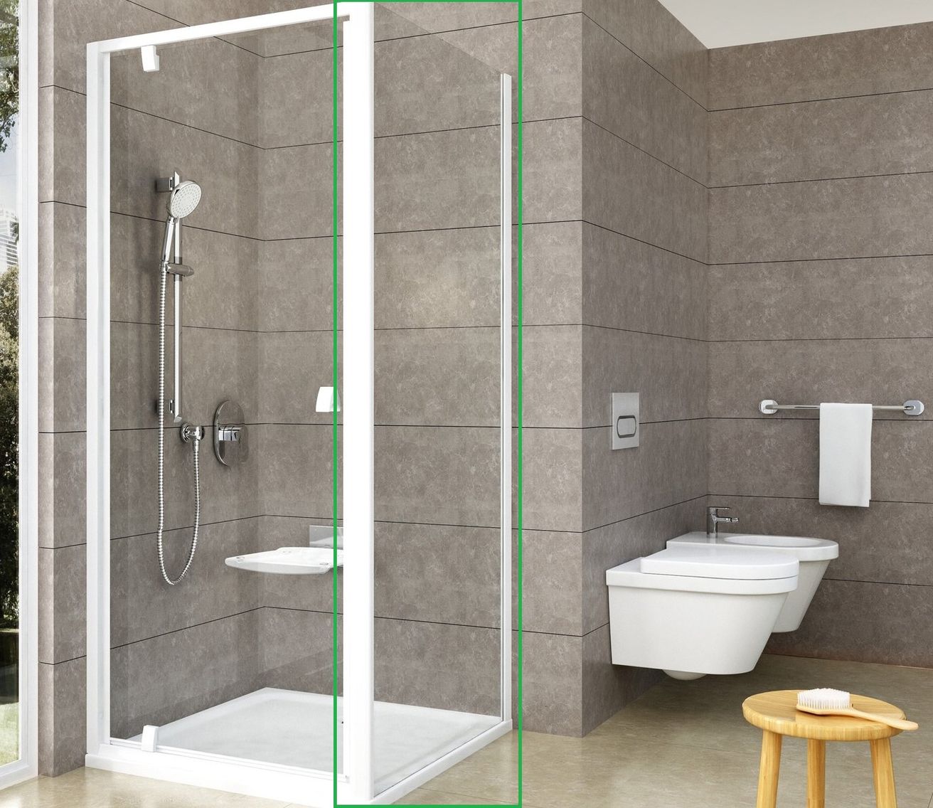 Ravak Pivot Bočná pevná stena 80 cm, transparentná biela PPS-80 90G40100Z1