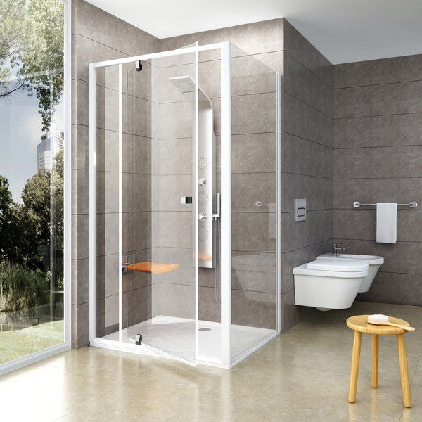 Ravak Pivot Bočná pevná stena 90 cm Transparentná biela PPS-90 90G70100Z1