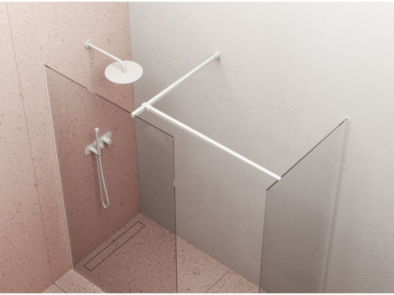 Ravak Walk-In Wall/Free Kovová vzpera 120 cm, biela matná WSET-120 FGWD01000E006
