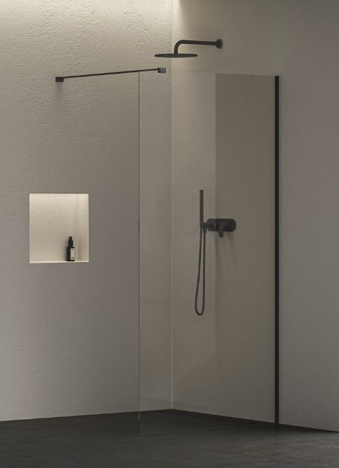 Ravak Vzduchová clona Walk-In 90x200 cm, čierna/priehľadná Wall-90 GW9W70300Z1C