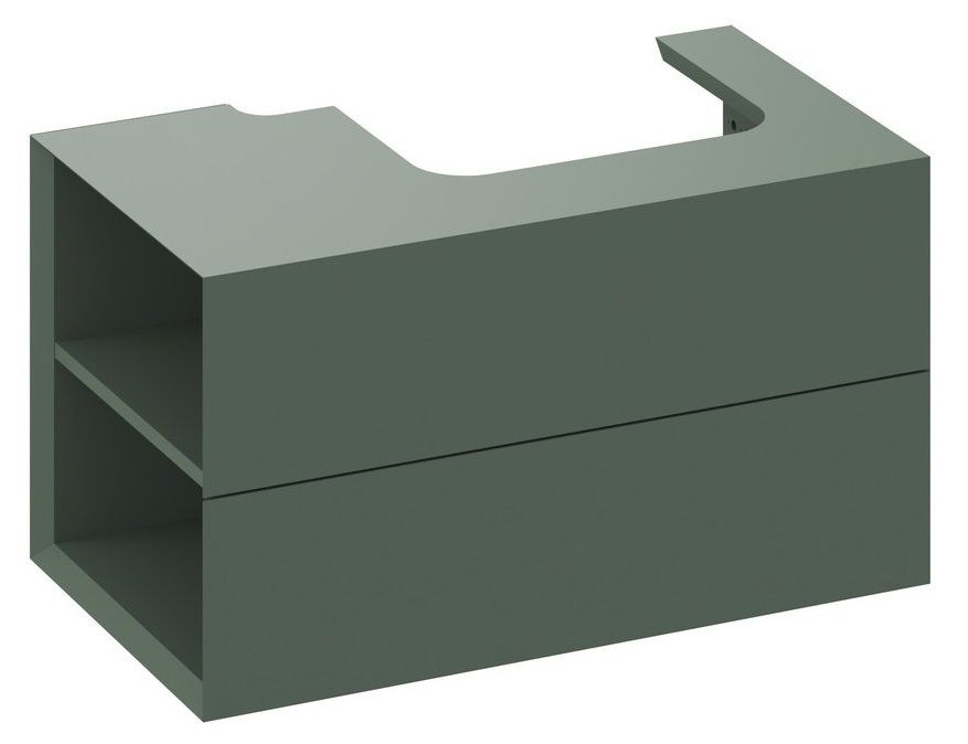 Ravak Lite Skříňka pod umyvadlo 80x45 cm s bočními poličkami, levá - grey green X000001876