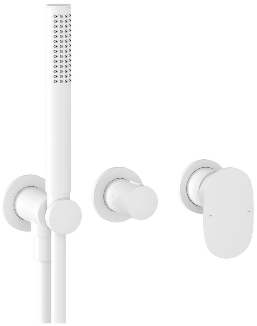 Ravak Spring Sprchový set s podomietkovou dvojpákovou batériou s telesom, biela matná SG065.10 X070575