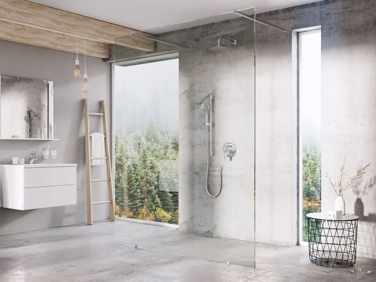 Ravak Walk-In Free Sprchová stena 140 cm, transparent/chróm Free Set-140 GW9FM0C0SZ1