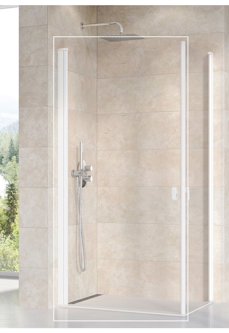 Ravak Chrome Sprchové dvere 90 Transparent, biela matná 1QV70E01Z1 CRV1-90