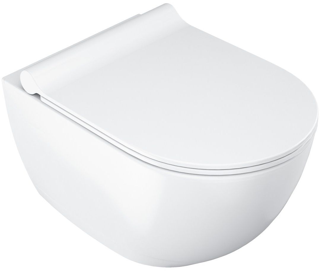 Ravak Chrome Uni Závesné WC, Rimoff, vrátane WC dosky SoftClose, biele X03081