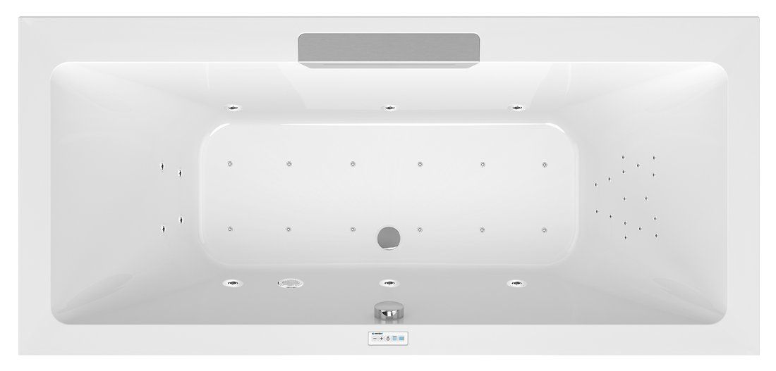 Polysan Cascata Hydromasážna vaňa 185x85x45 cm, Highline Hydro-Air, biela/chróm 73836.100.6010