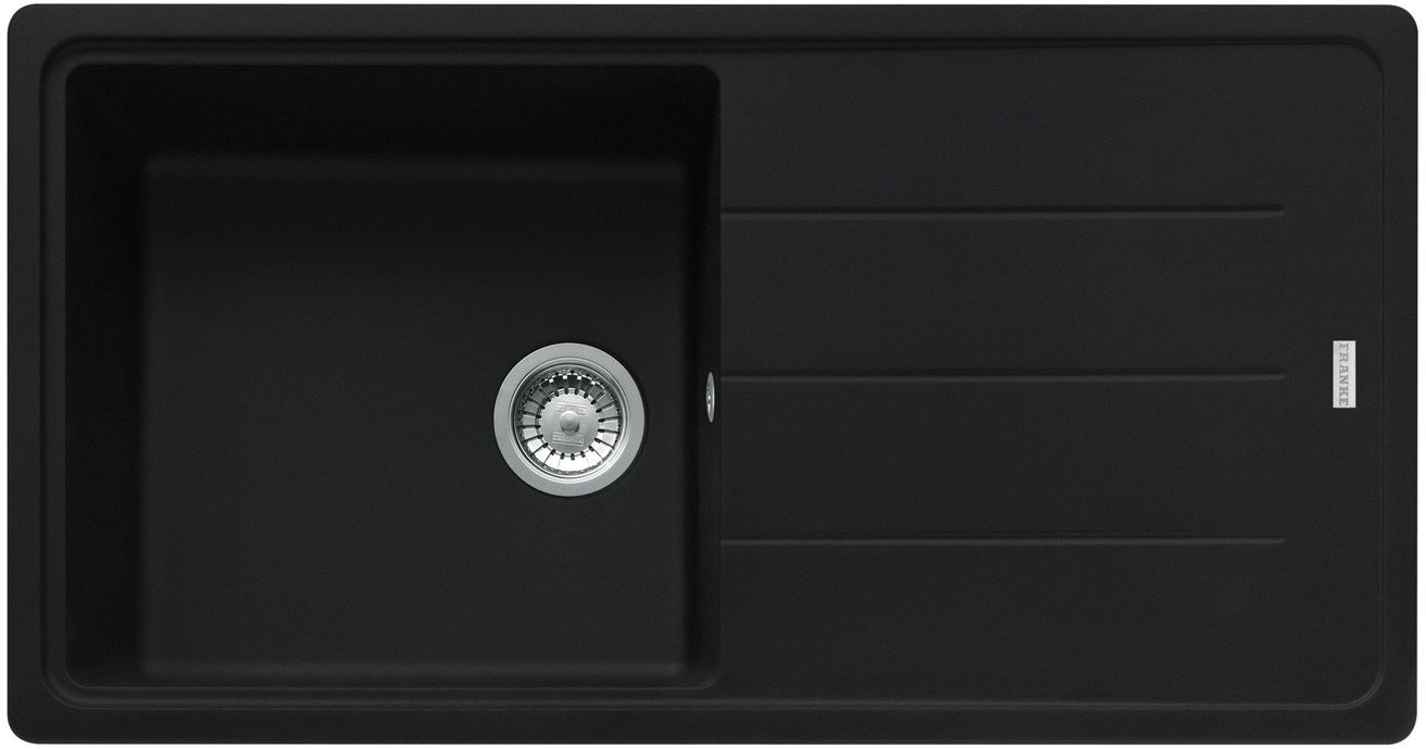 Franke Basis BFG 611 Granitový drez s odkapávačom, obojstranný, 97x50, čierny matný, 114.0661.511