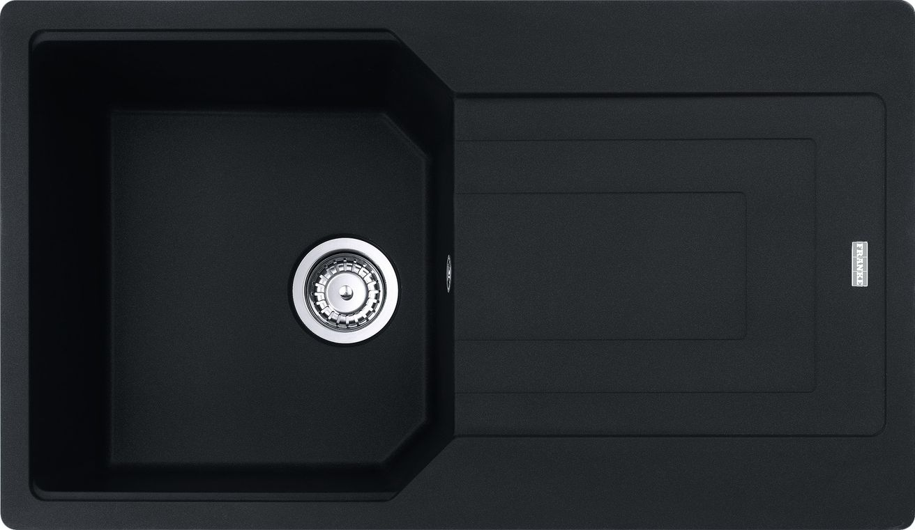 Franke Urban UBG 611-86 Granitový drez s odkapávačom, obojstranný, 50x86cm, matná čierna, 114.0700.111