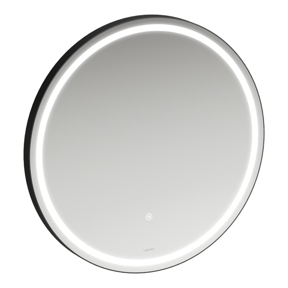 Laufen Base 2.0 Zrcadlo kulaté 60 cm s LED osvětlením, černá mat H4443901084501