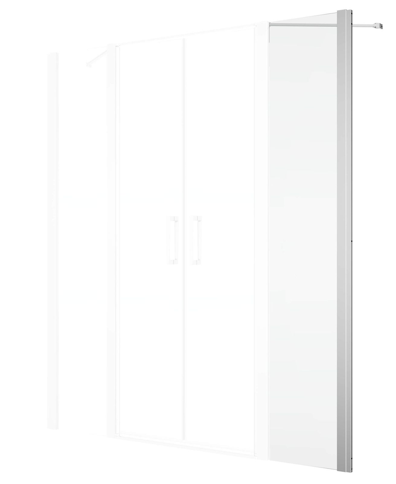 Ronal Divera Přídavná stěna ke dveřím 40 cm aluchrom/čirá D22FF0405007