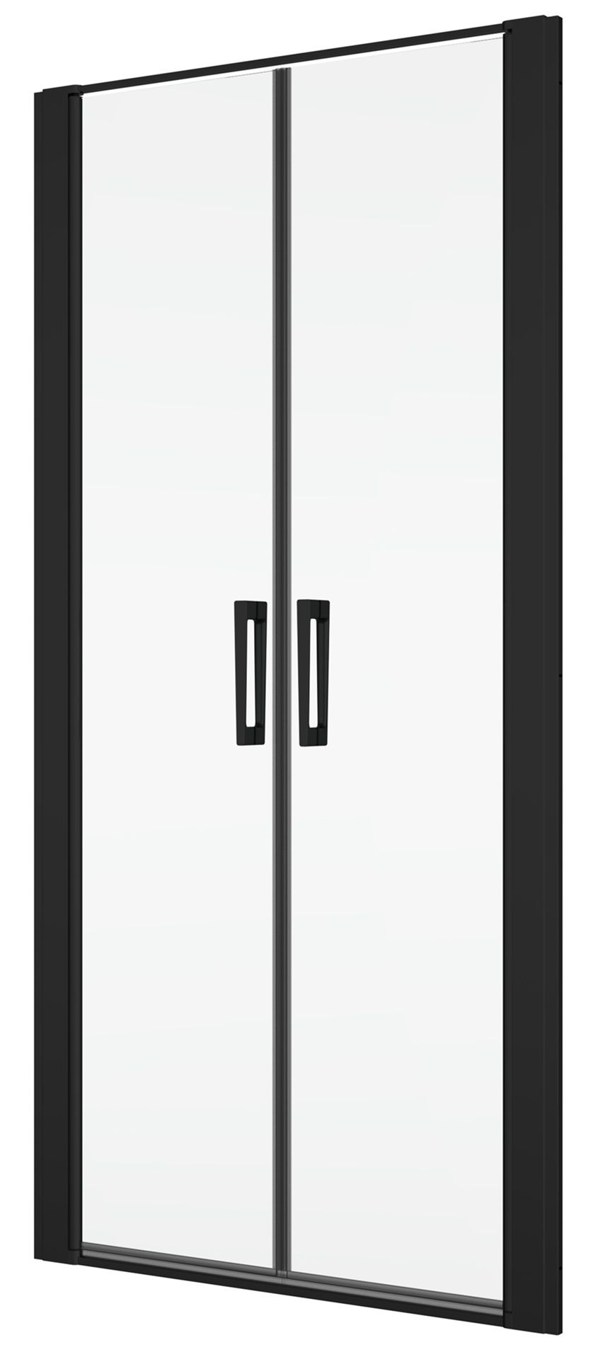 Ronal Divera Sprchové dveře 120 cm lítací 2 dílné, černé matné/čiré D22T21200607