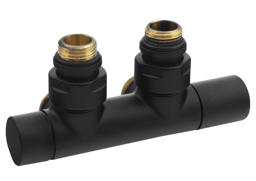 Sapho Twin Black CP4101BS Súprava pripojovacieho ventilu pre šikmé stredové pripojenie, čierna matná
