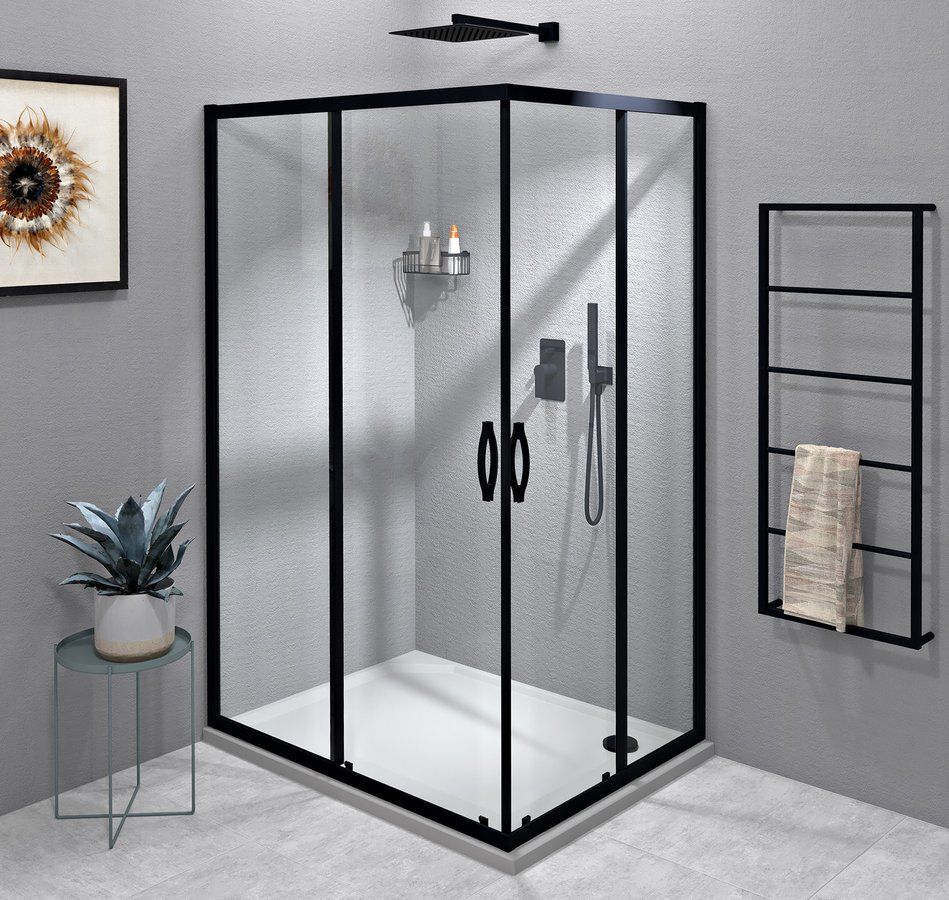 Gelco Sigma Simply Sprchový kút 100x90 cm, L/P, čierna/čiré sklo GS2110BGS2190B
