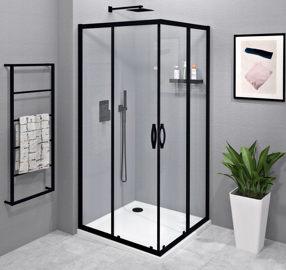 Gelco Sigma Simply Sprchový kút 80x80 cm, čierna/čiré sklo GS2180BGS2180B