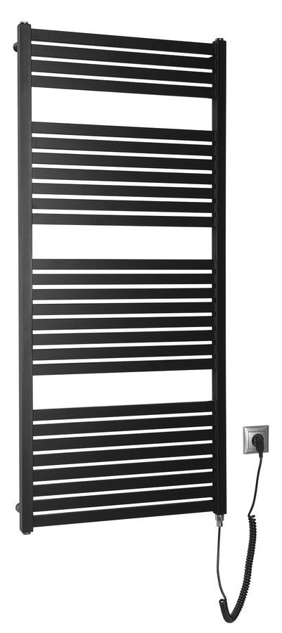 Aqualine Tondi-E DE486T Elektrický radiátor 60x133 cm, čierny matný