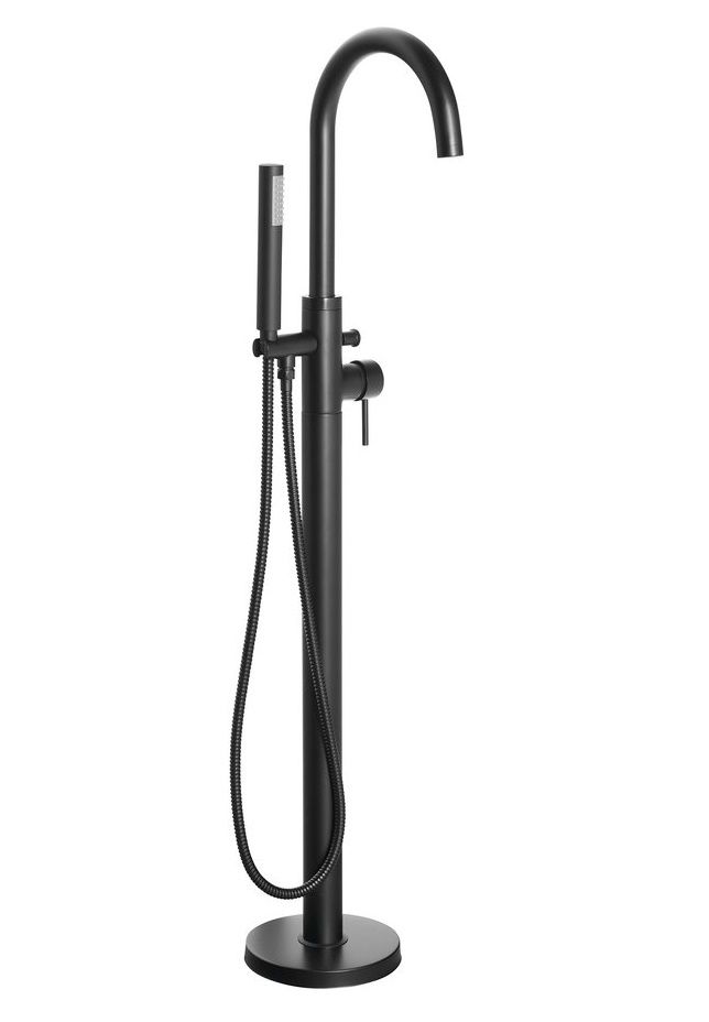 Aqualine Ceto Voľne stojaca vaňová batéria 117,5 cm, matná čierna BV357B