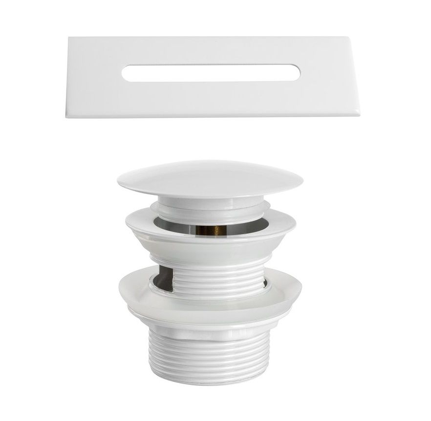Aqualine Kryt prepadu s vaňovým výtokom 1"1/2, Click Clack, biely lesk TF9005W