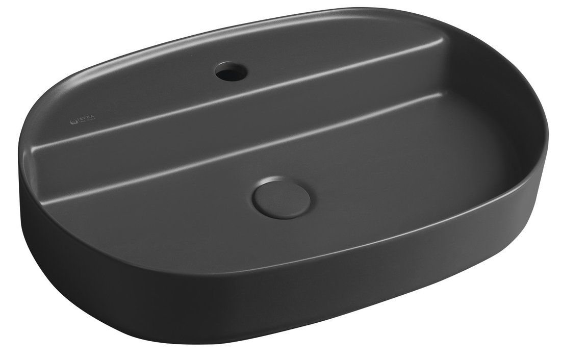 Isvea Infinity Oval Umyvadlová mísa 60x40cm, antracit 10NF65060-2C
