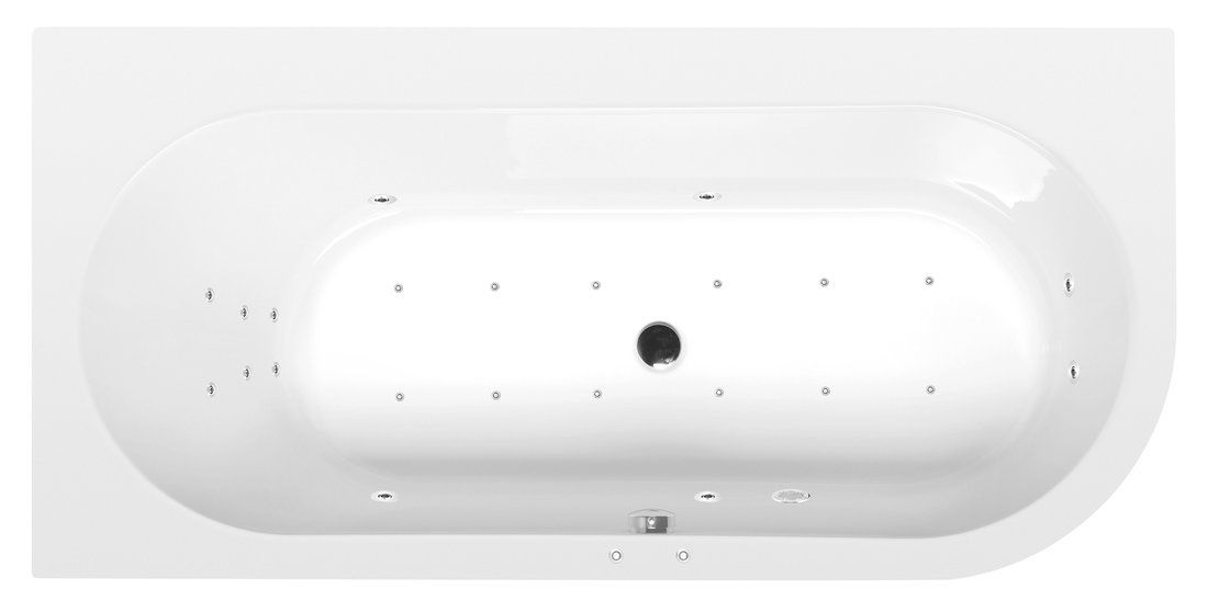 Polysan 33611.4010 Hydromasážna vaňa 165x80x48cm, ľavá-Attraction Hydro-Air, chróm