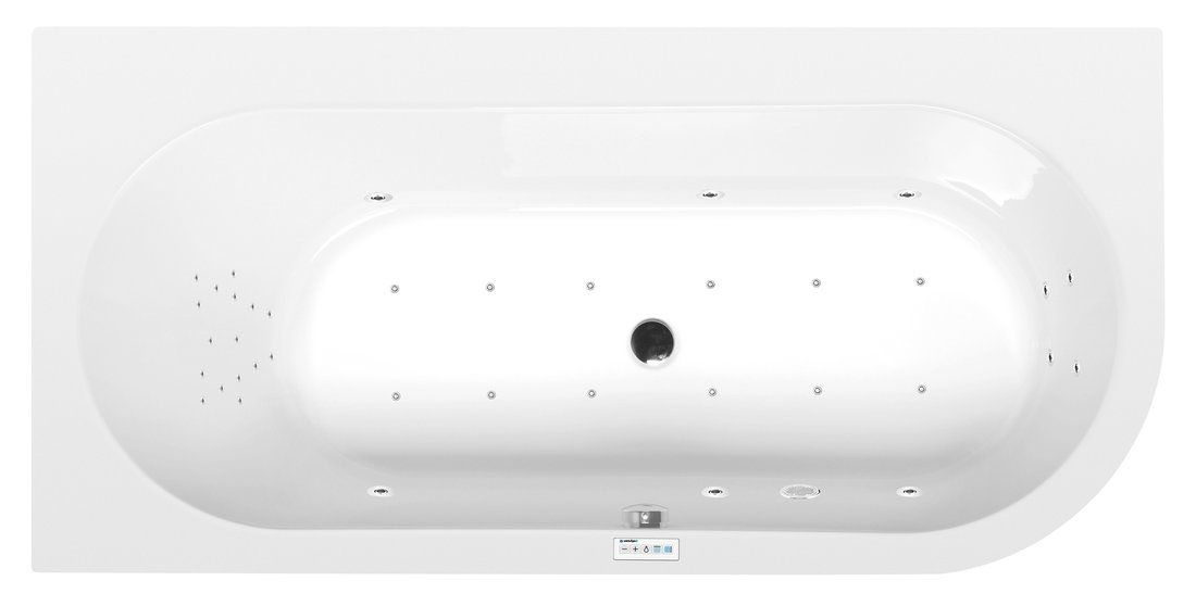 Polysan 33611.6010 Hydromasážna vaňa 165x80x48cm, ľavá-Highline Hydro-Air, chróm
