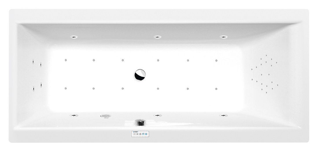 Polysan Cleo Hydromasážna vaňa 180x80x48 cm, Highline Hydro-Air, biela 95611.6010