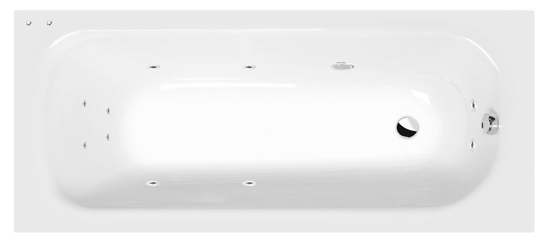Polysan 26711.1010 Hydromasážna vaňa 170x75x39cm, Active Hydro, chróm