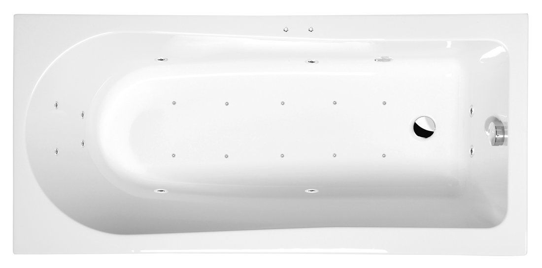 Polysan 86111.2010 Hydromasážna vaňa 160x70x47cm, Active Hydro-Air, chróm
