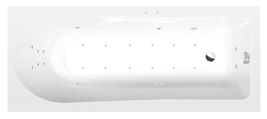 Polysan 87111.4010 Hydromasážna vaňa 170x70x47cm, Attraction Hydro-Air, chróm