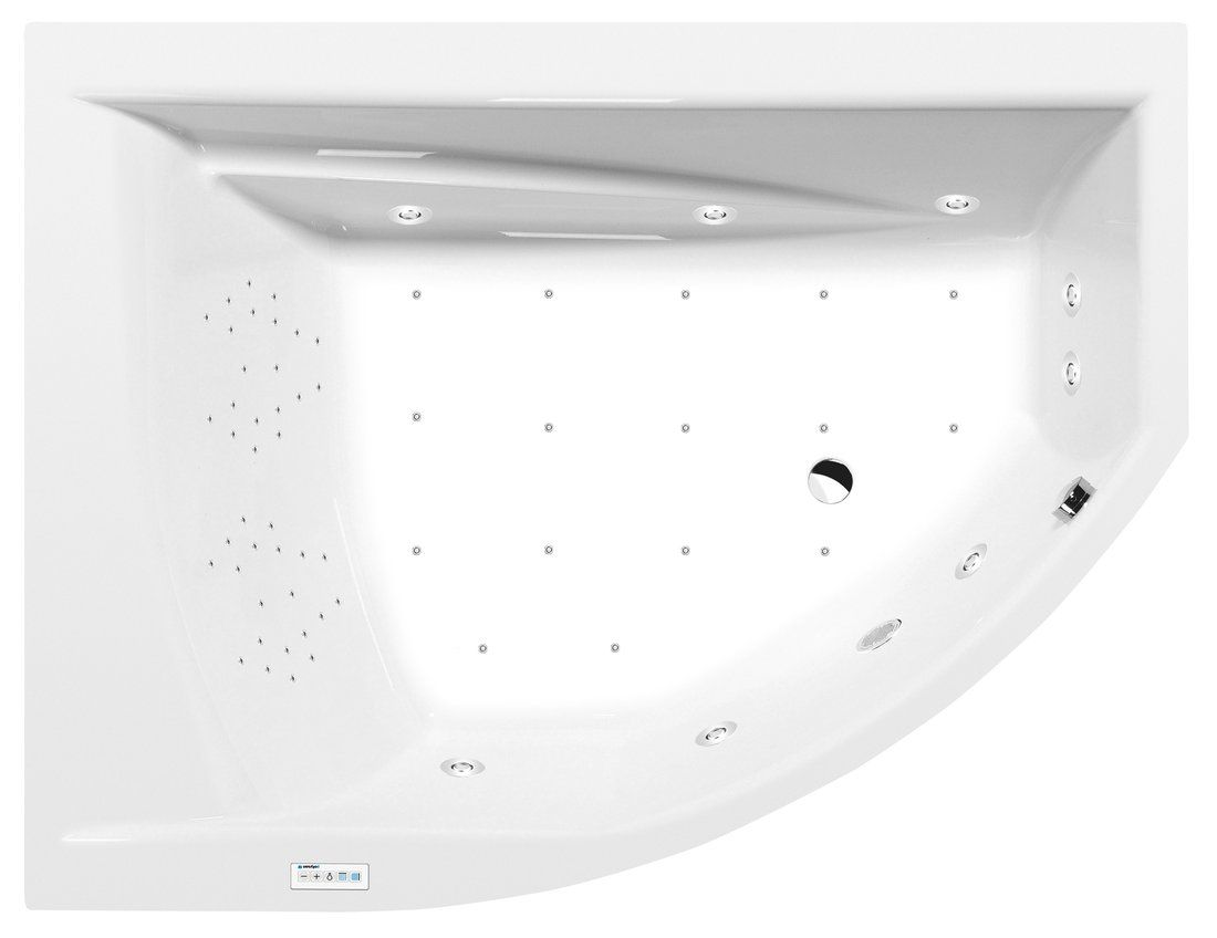 Polysan Tandem L Hydromasážna vaňa 170x130x50 cm, ľavá, Highline Hydro-Air, biela 96611.6010