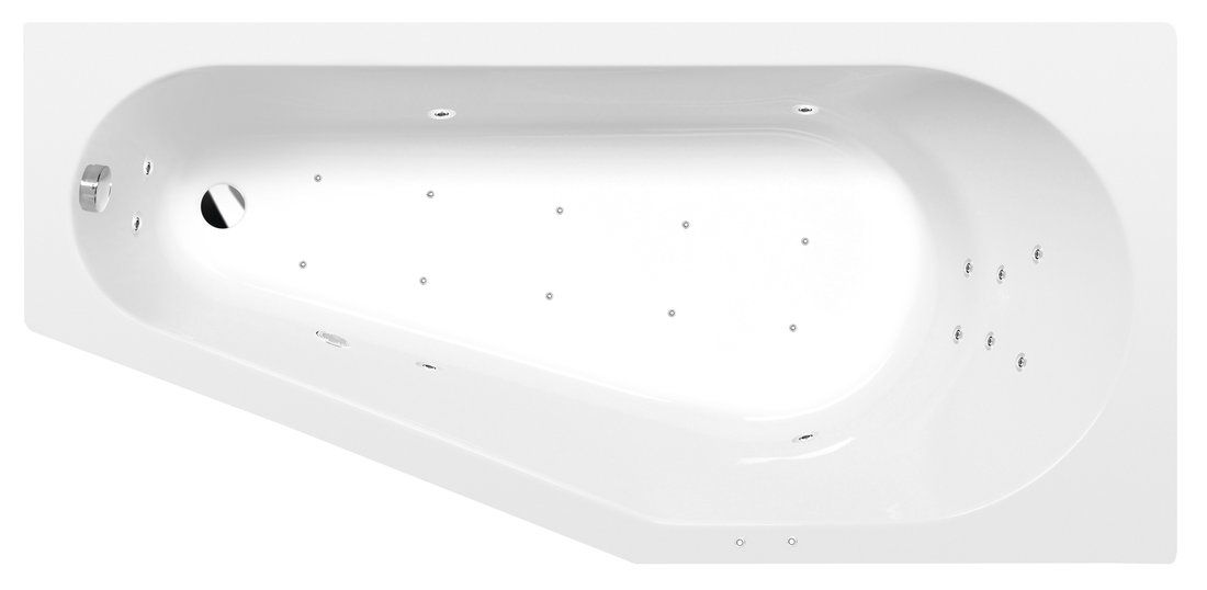 Polysan Tigra R Hydromasážna vaňa 150x75x46 cm, pravá, Attraction Hydro-Air, biela 72933.4010