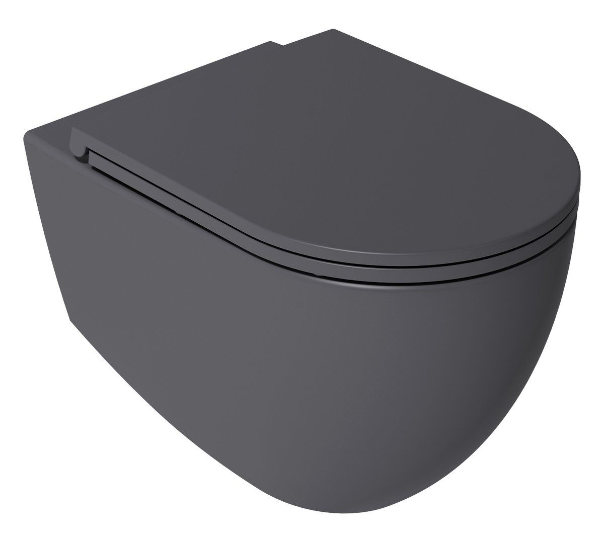 Isvea Infinity WC závesné, Rimless, 36,5 x 53 cm, antracit 10NF02005-2C