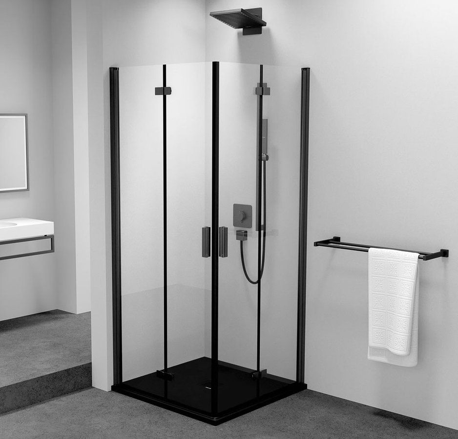 Polysan Zoom Black Sprchový kút 70x70 cm, rohový vstup, číre sklo/čierna matná ZL4715BL-02