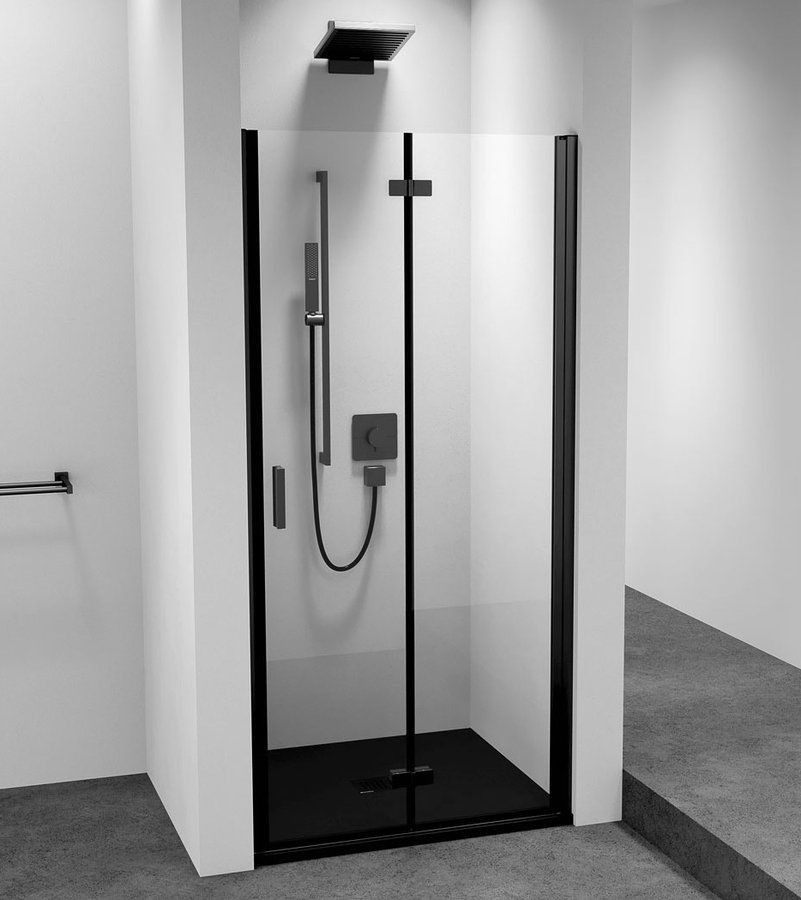 Polysan Zoom Black Sprchové dvere do niky 90 cm, pravé, číre sklo/čierna matná ZL4915BR-02