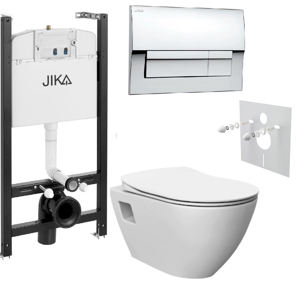 Jika Set modulu do sadrokartónu, EBS WC Urban, sedadlá a tlačidlá, chrom lesk