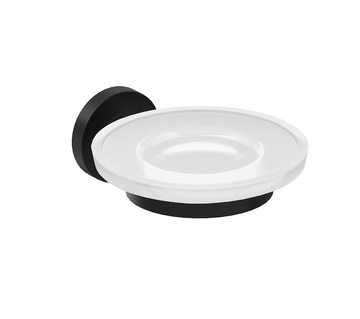 Jika Mio Style Držiak na mydlo, matné sklo/čierny mat H3832F17160001