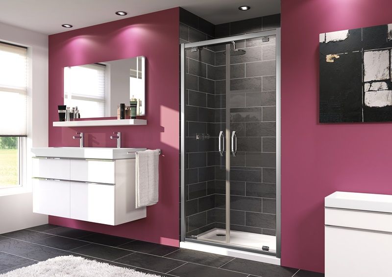 Huppe Urban Sprchové dveře dvoukřídlé 80 cm, chrom profil 140903.069.322