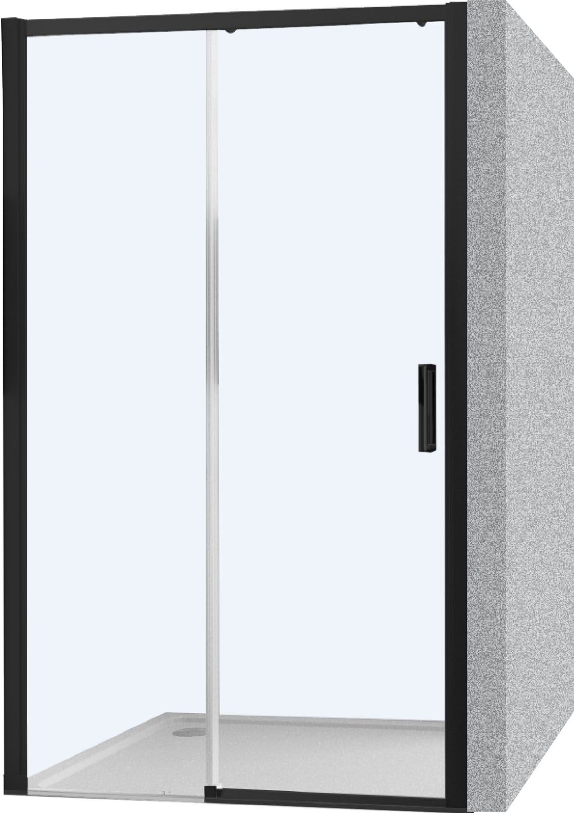 EBS Trend Easy Black Sprchové dvere 140 cm, ľavé, matné čierne