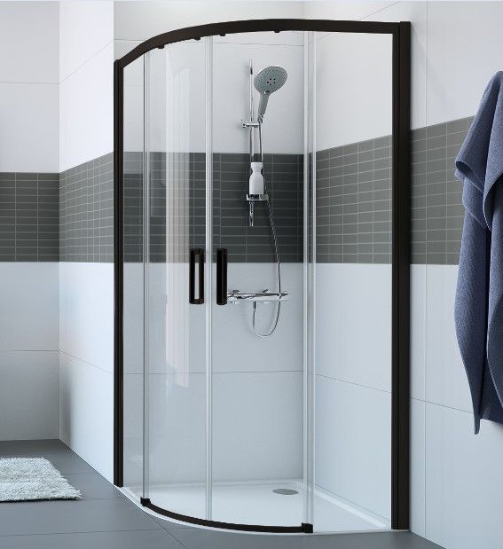 EBS Trend Easy Black Sprchový kout čtvrtkruh 80 x 80 cm, černá mat TRENDER80BT