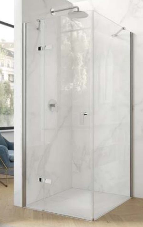 Hüppe Astra Ľavé krídlové dvere, 80 cm, strieborný profil/čierne sklo PX0002.069.322