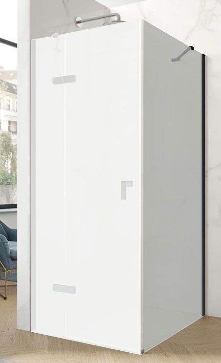Hüppe Astra Bočná stena, 100 cm, čierny profil/sklo Sand Plus PX0204.123.316