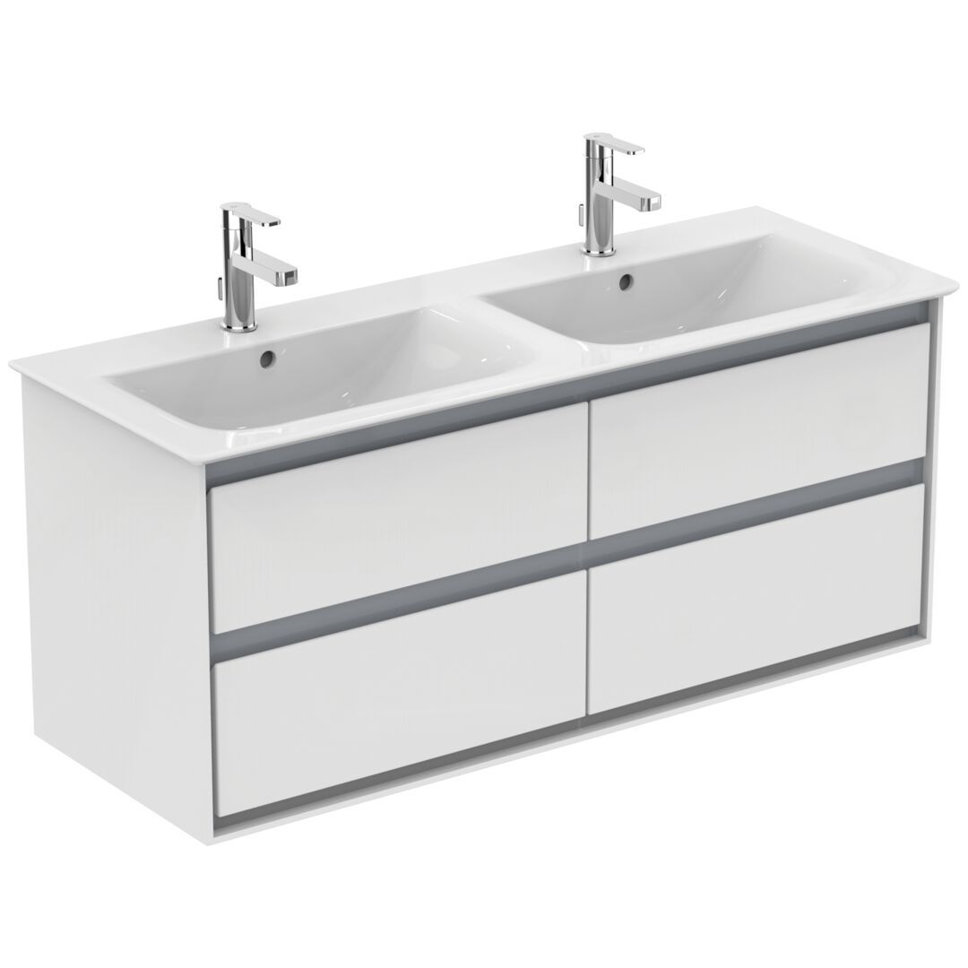 Ideal Standard Connect Air Dvojdrezová skrinka 120 cm, lesklá biela E0822KN