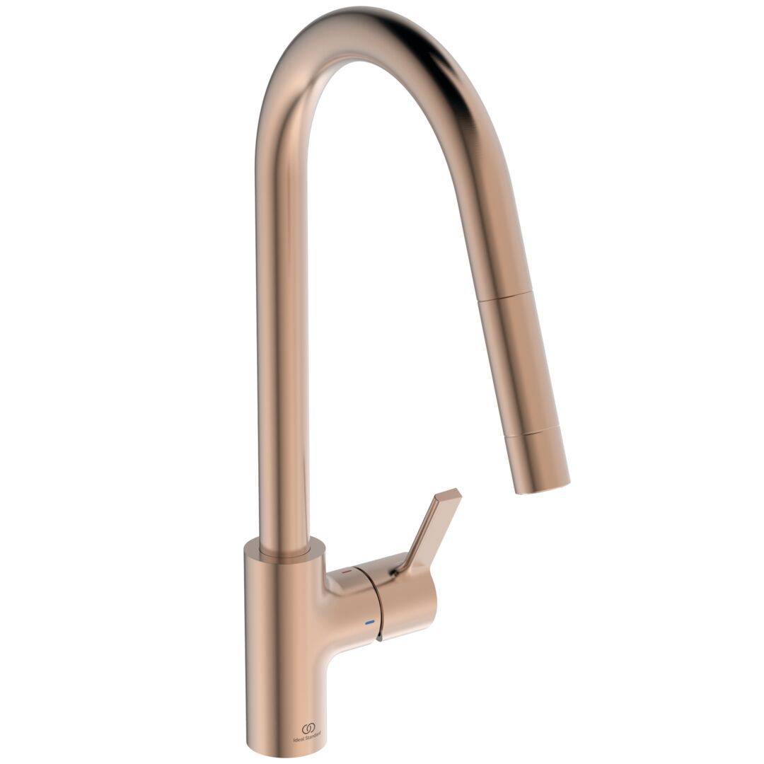 Ideal Standard Gusto Umývadlová batéria s výsuvnou sprchou, Sunset Rose BD414J4