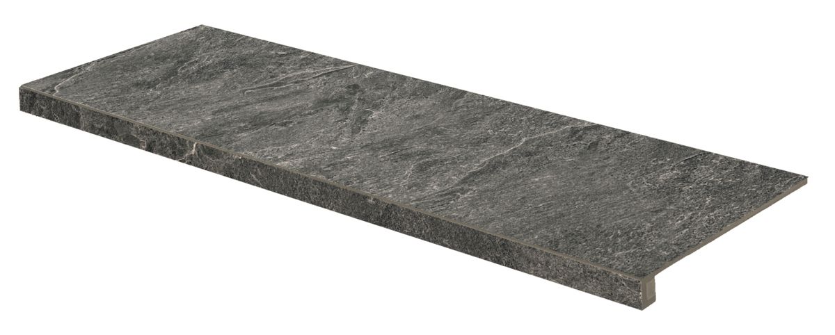 Rako Core DCFVD875 schodová tvarovka reliéfní 30x120 night černá rekt.