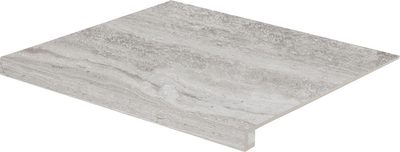 Rako Alba DCG64733 schodová tvarovka reliéfní 53 x 60 šedá lappato rektifikovaná 9mm