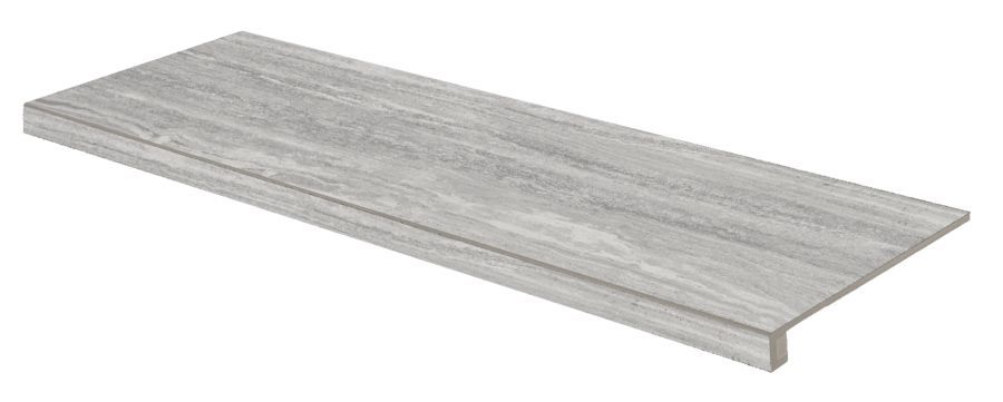 Rako Alba DCFVD733 schodová tvarovka reliéfní 30 x 120 šedá rektifikovaná 9mm